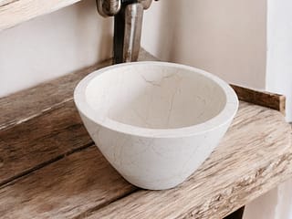 Lavabo bagno design in travertino Formato XL Diametro 41cm Altezza 21-28cm