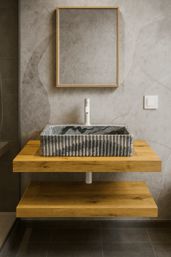 lavabo moderno in marmo lunar di design