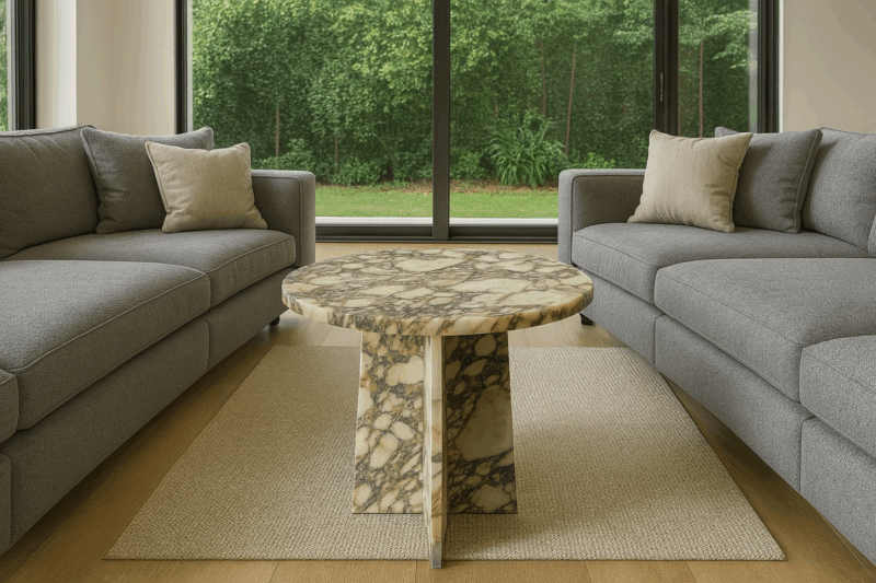 tavolino da drink in marmo calacatta viola