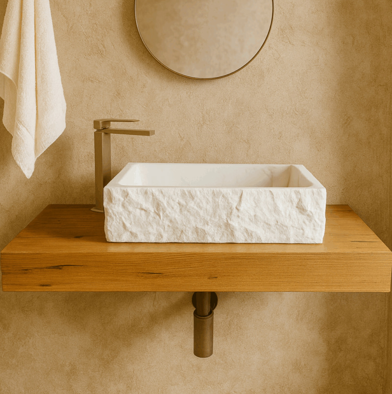 lavabo per bagno in marmo di carrara bianco